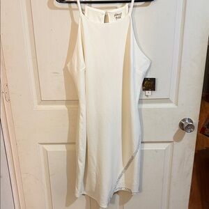Planet Gold Asymmetrical Cream Dress